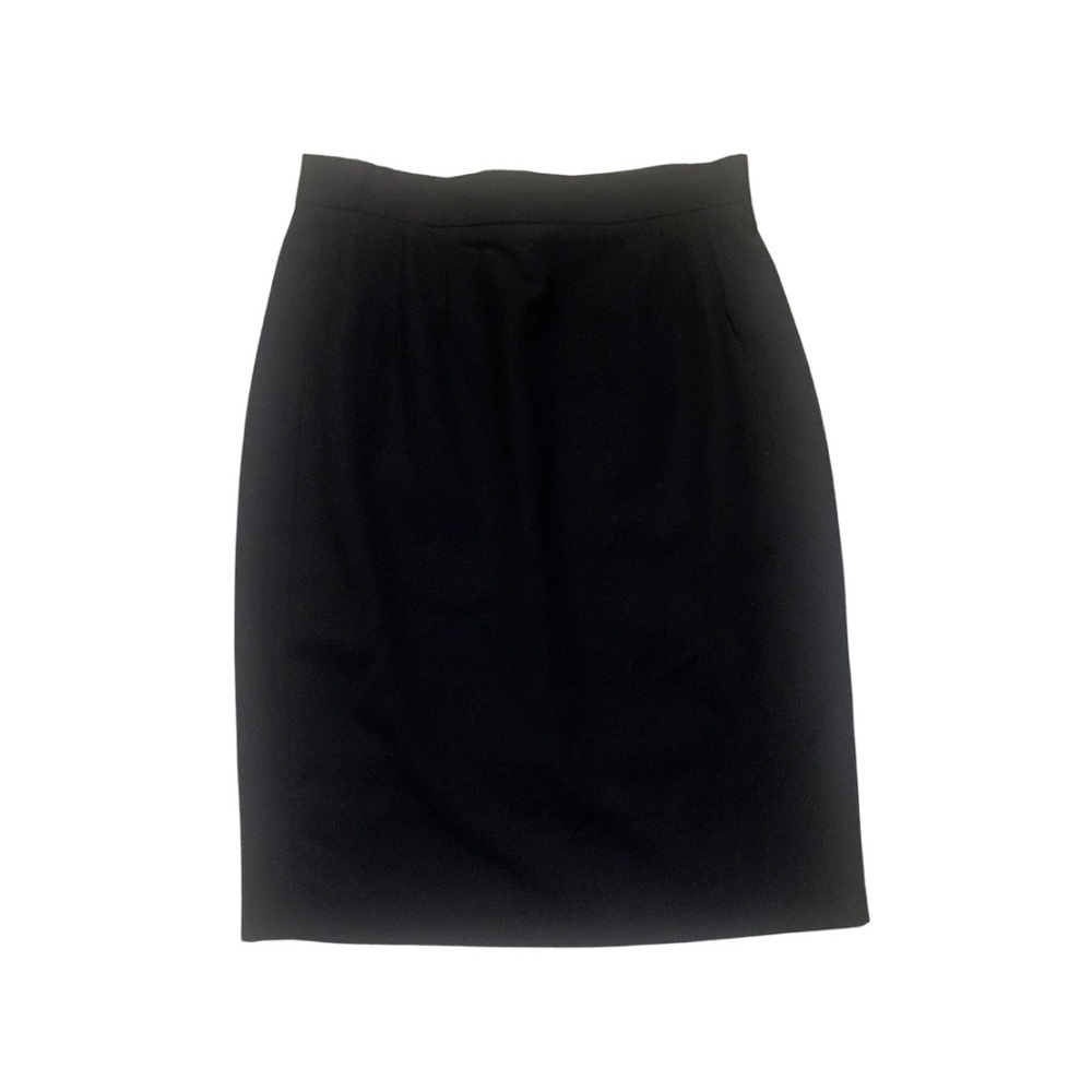 Escada Black Wool Pencil Skirt Size 36 Small Short Preppy